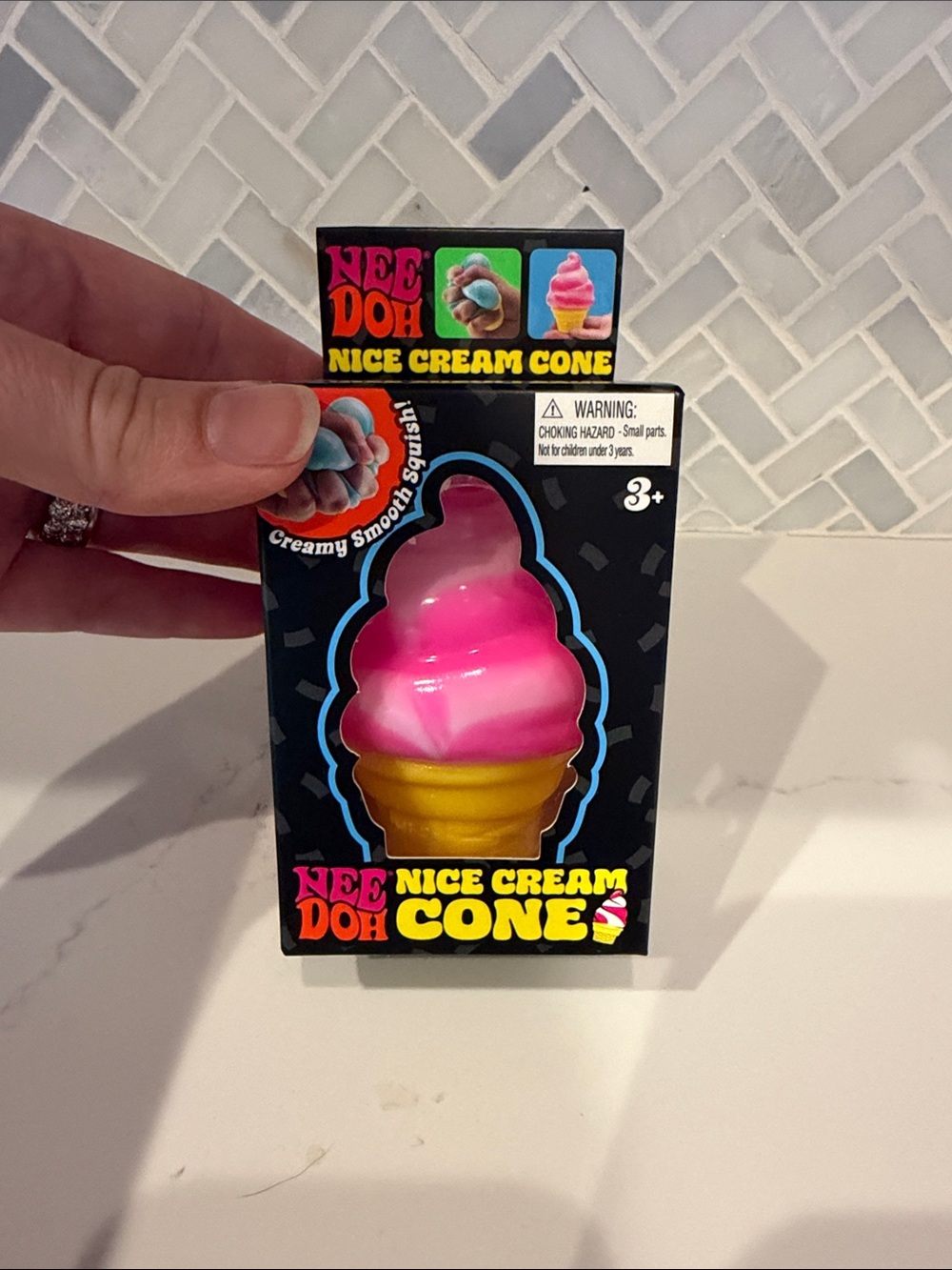 Nice Cream Cone Pink & Yellow Squishy Toy